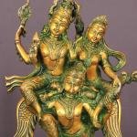 12" Brass Vishnu Lakshmi on Garuda | Antique Patina Divine Couple | Sacred Temple Art